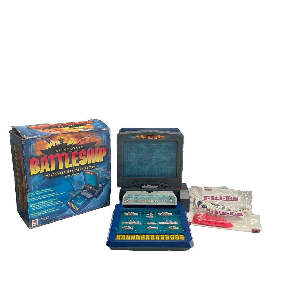 Vintage 2000 Electronic Battleship Advanced Mission Game By Milton Bradley Works
